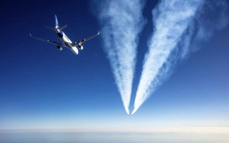 Virgin planes flying in V formation like geese