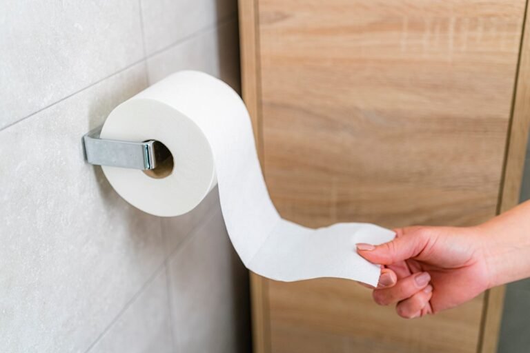 recycled toilet paper rolls on shelf