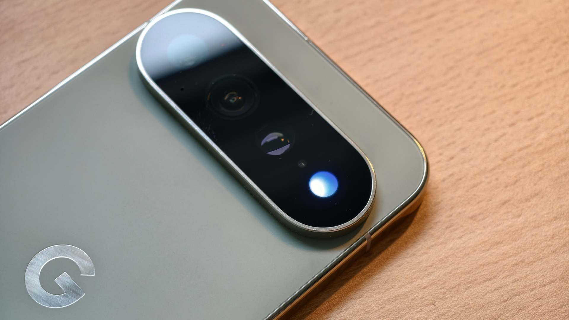 Google Pixel 11 Pro showing the HiLight notification LED inside the camera flash